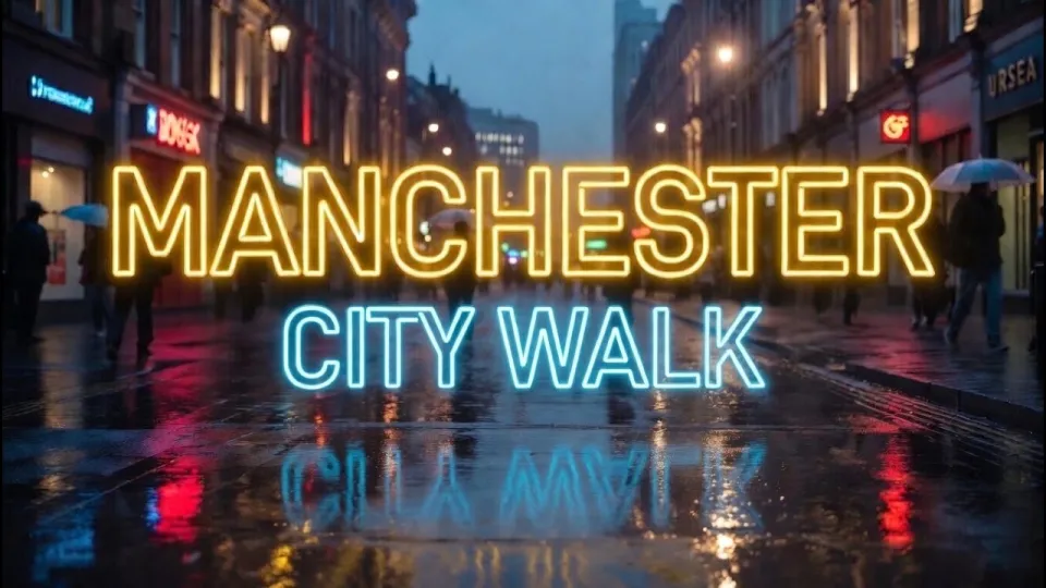 Manchester Rain Walk: Exploring the City Centre in Authentic Wet Weather